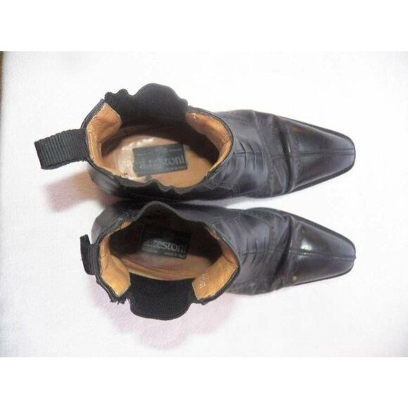 Testoni Black Label Mens 9 Leather Ankle Chelsea Boots Stretch Panel ITALY - Picture 11 of 12